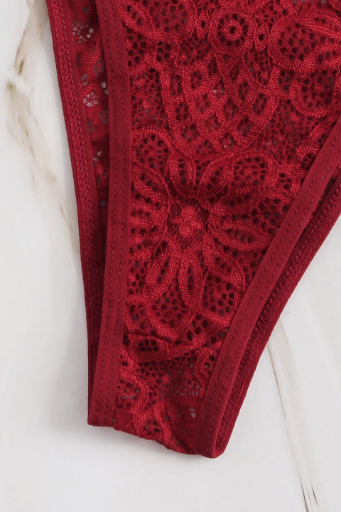 Kadın Bordo Özel Seksi Sütyen Külot Takımı - görsel 5