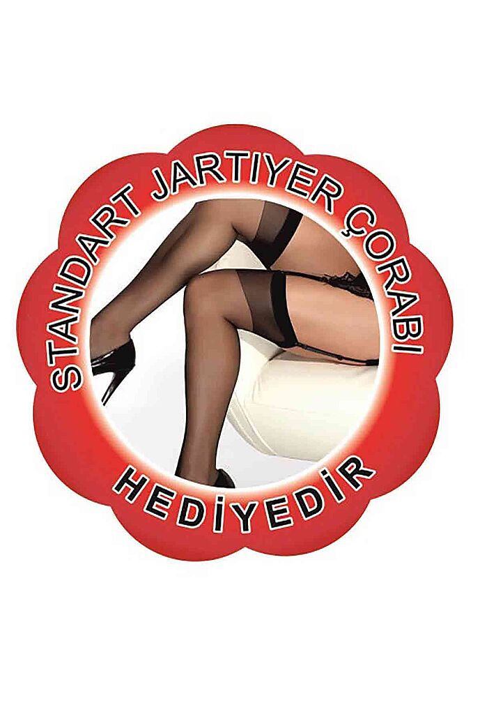 Merry See Jariyerli Deri Kırmızı Gecelik+ ÇORAP HEDİYELİ - görsel 3