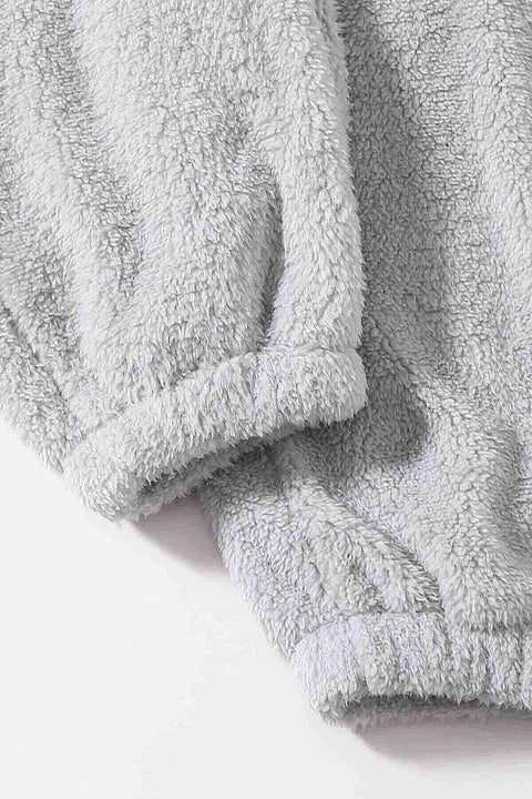 Merry See Kolsuz Askılı Peluş Polar Alt Üst Pijama Takımı Gri - görsel 4